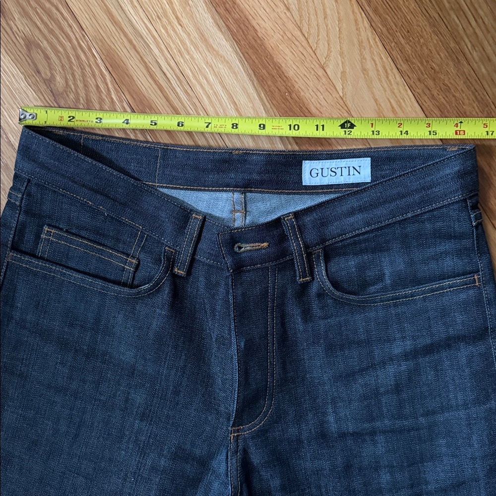 Gustin straight fit raw Denim Button Fly Jeans Men Size 33